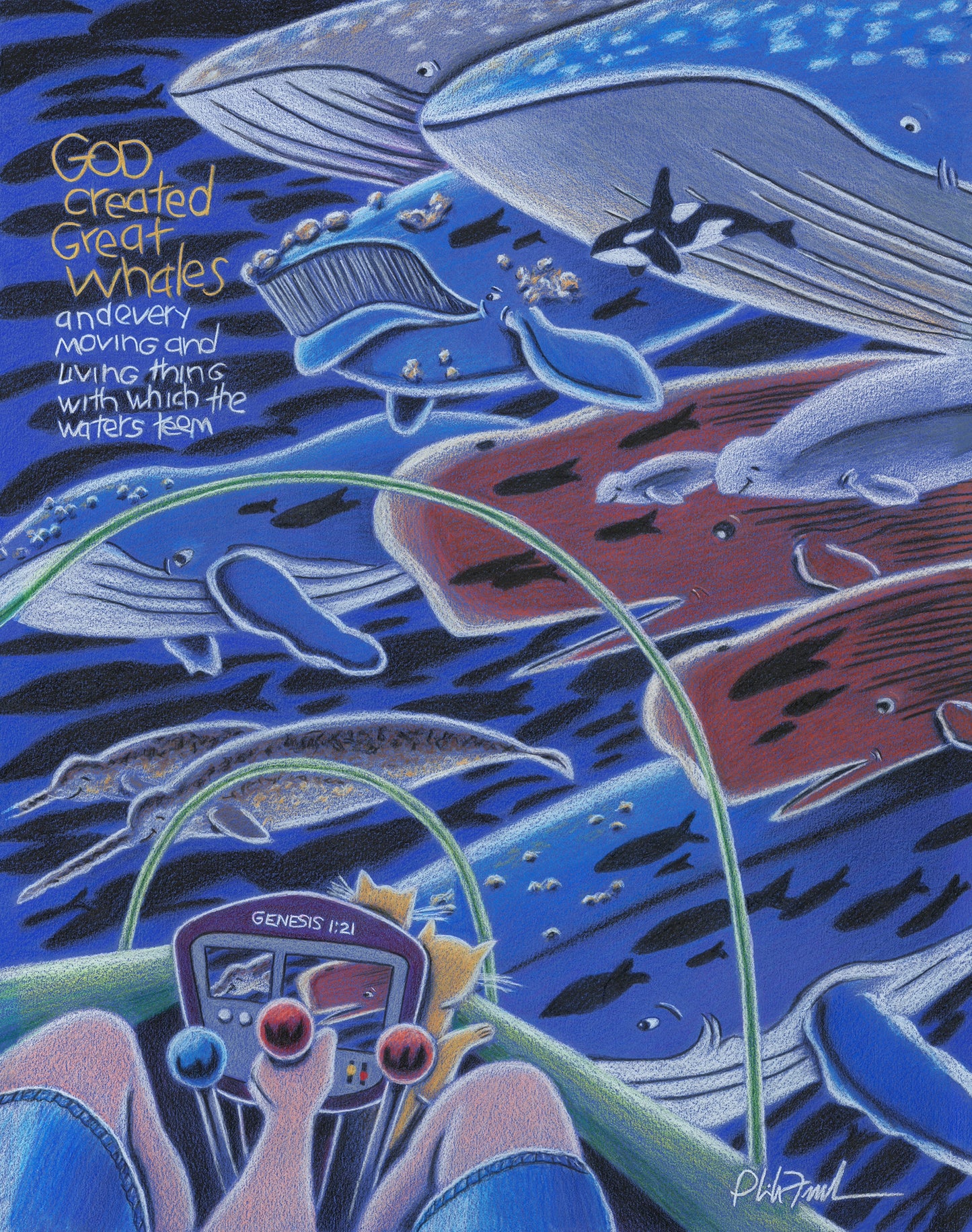 God Created Great Whales Canvas