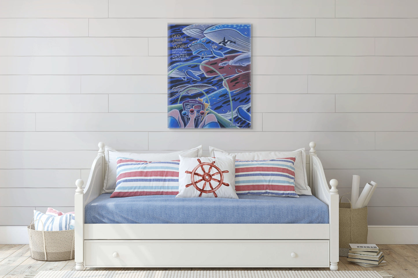 God Created Great Whales Canvas