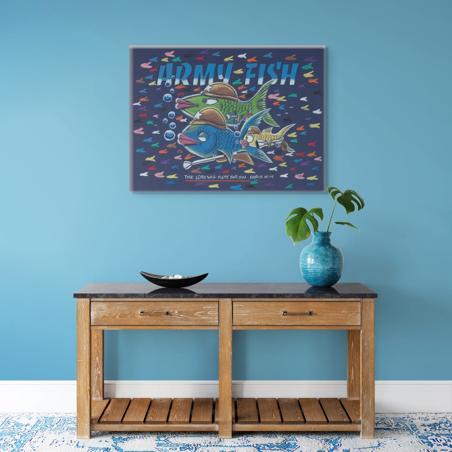 Army Fish Canvas